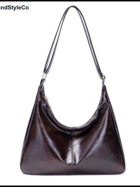 Vegan Leather Large Hobo Shoulder Bag Slouchy Tote Crossbody